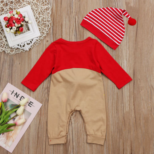 2Pcs 6/24M Baby Christmas Rompers