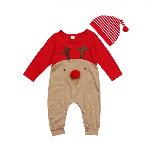 2Pcs 6/24M Baby Christmas Rompers