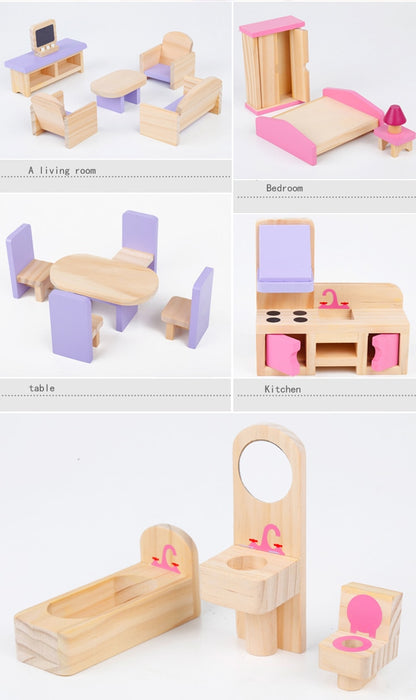 Wooden Doll house Furniture Miniature